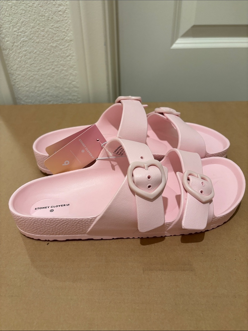 Stoney Clover Lane for Target Light Pink Double-Buckle Slide Sandals